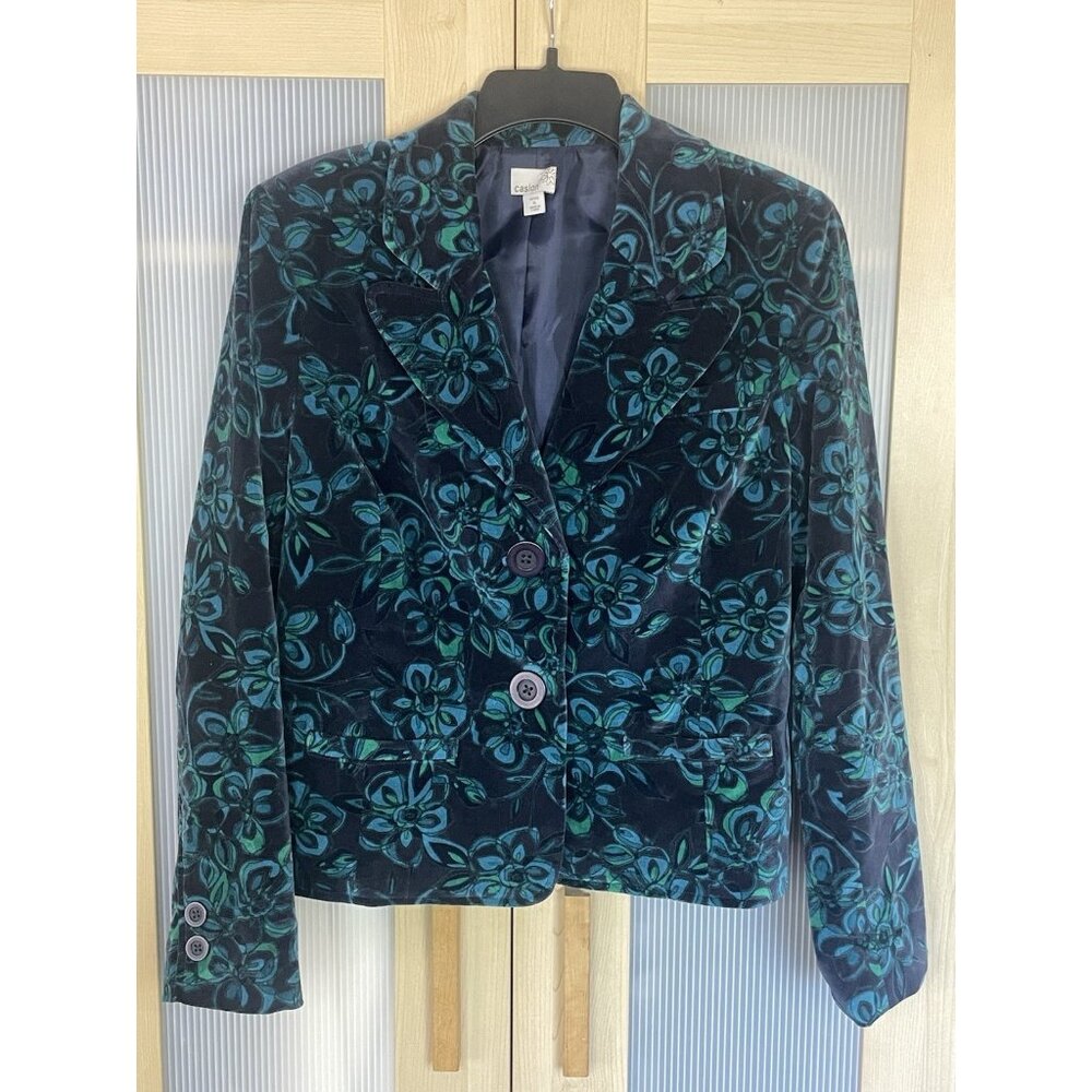 Caslon‎ Women’s Blazer Jacket Coat XL Vintage Velvet Whimsygoth Y2K Casual